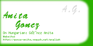 anita goncz business card